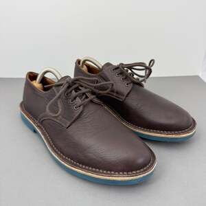 Camper Woody Derby Shoes Mens 9.5 EU 43 Brown Leather Blue Sole 18761